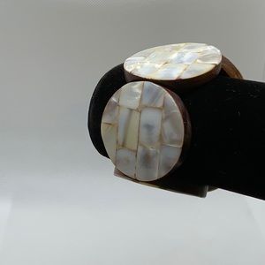 White wooden circle bracelet